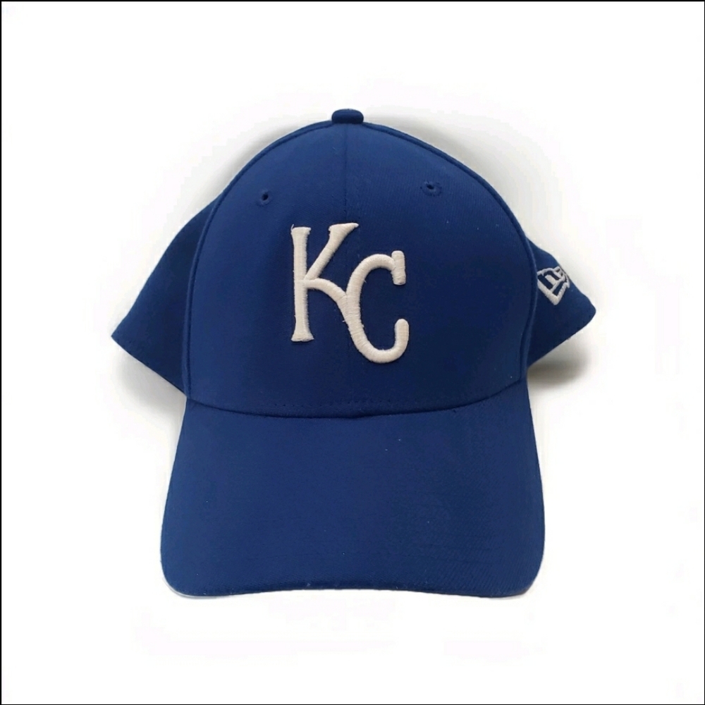 Kansas City Royals Hat Medium Large Mlb Baseball Cap New Era Blue Elastic Fit.